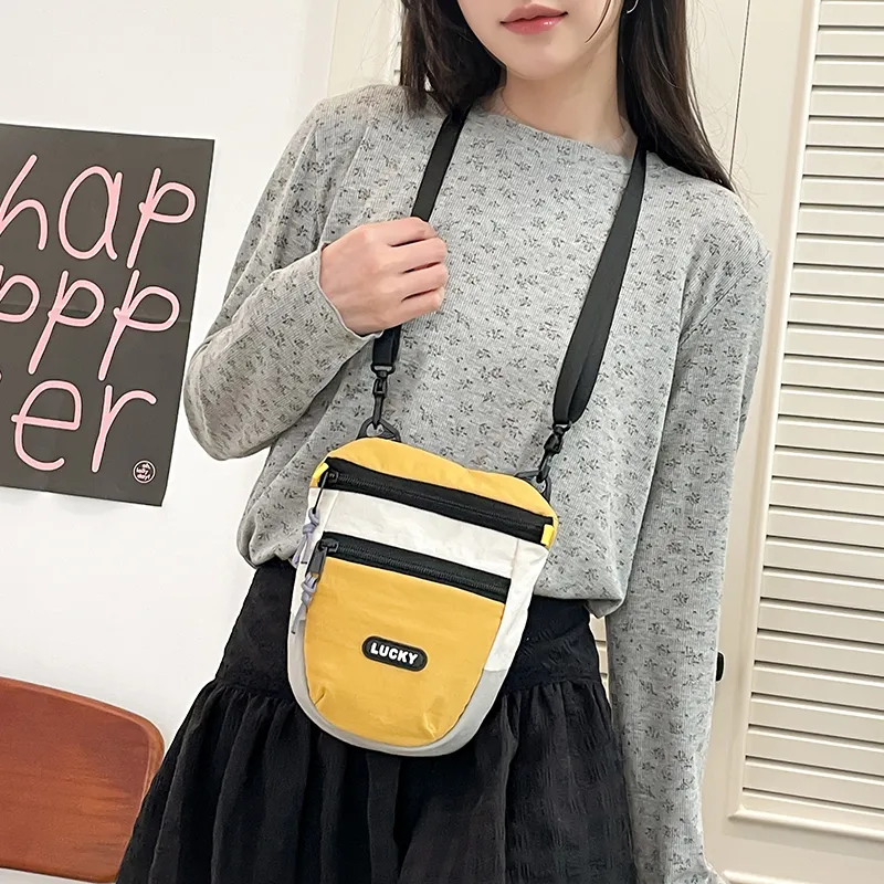 Single Warehouse Nylon Crossbody Bag, Shoulder Bag Regular Women's White/Yellow/Green/Brown-3
