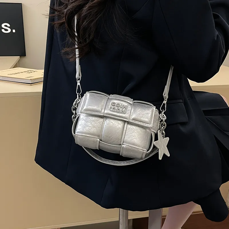 Single Warehouse PU One Shoulder Handbag Regular Women's Ecru/Silver/Pink/Black-17