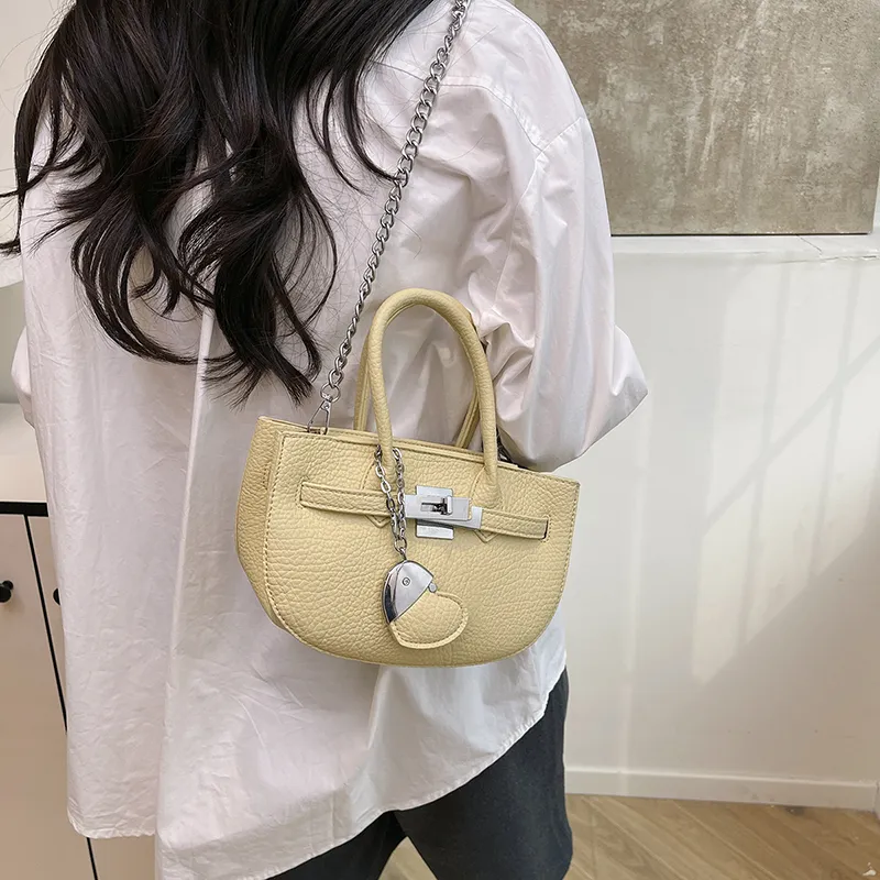 Single Warehouse PU Shoulder Bag Regular Women's White/Black/Yellow/Blue/Pink-9