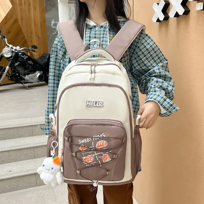 Single Warehouse Composite Cloth Backpack Unisex Multicolor-23