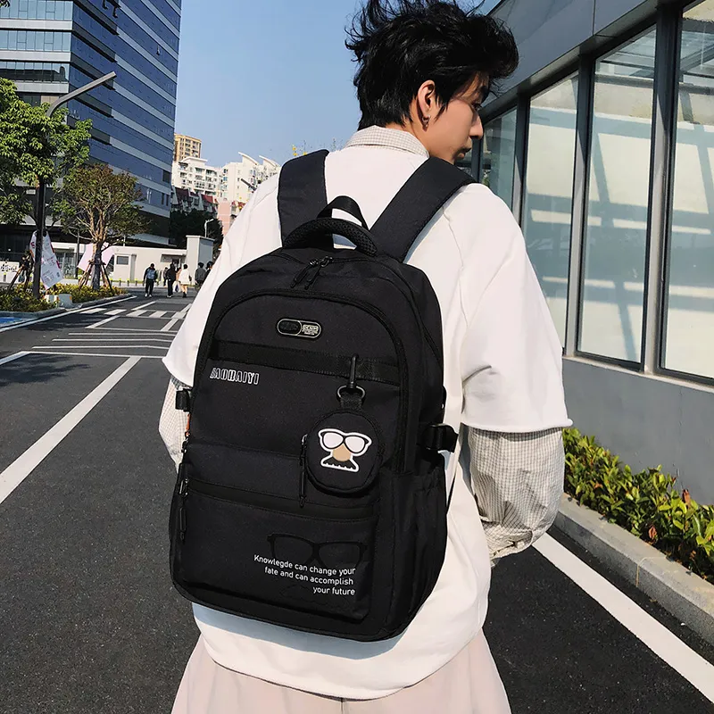 Single Warehouse Nylon Backpack Regular Unisex Gray/Black/Red/Khaki/Blue-8