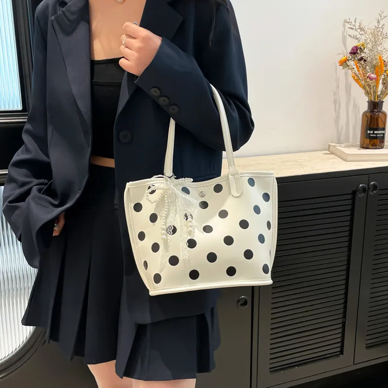 Single Warehouse PU Handbag, Shoulder Bag Regular Women's White/Black/Red-4