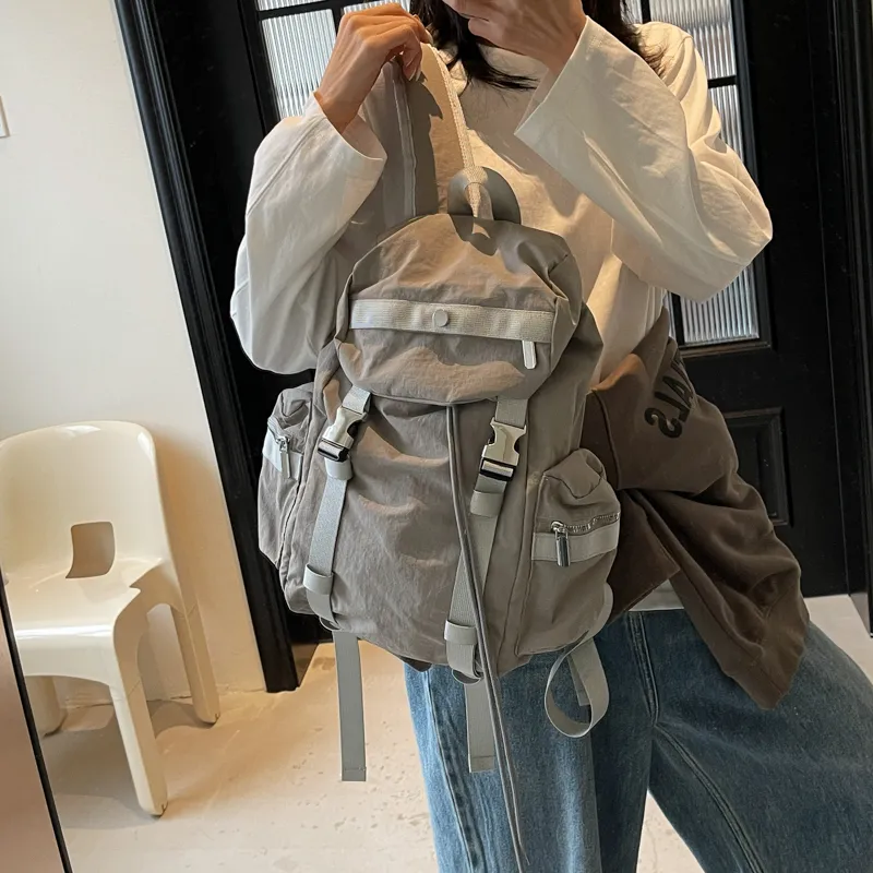 Single Warehouse Fabric Backpack Regular Unisex Ecru/Gray/Khaki/Black-8