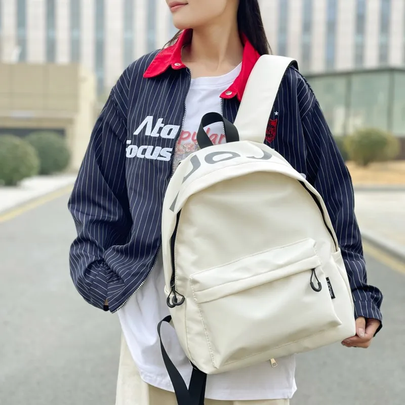 Single Warehouse Nylon Backpack Regular Unisex White/Black/Green-6