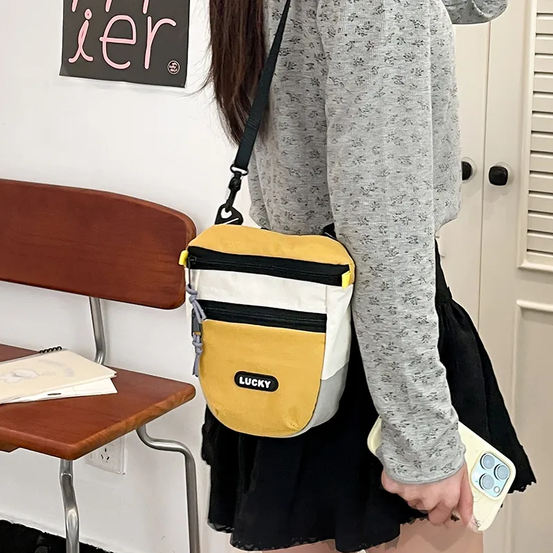 Single Warehouse Nylon Crossbody Bag, Shoulder Bag Regular Women's White/Yellow/Green/Brown-2