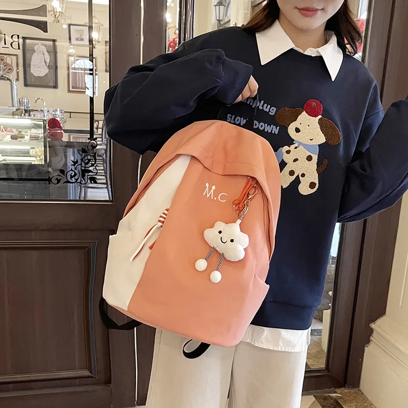 Single Warehouse Nylon Waterproof Backpack Regular Unisex Multicolor-18
