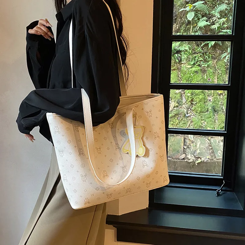 Single Warehouse PU Shoulder Bag Regular Women's White/Pink/Blue-4