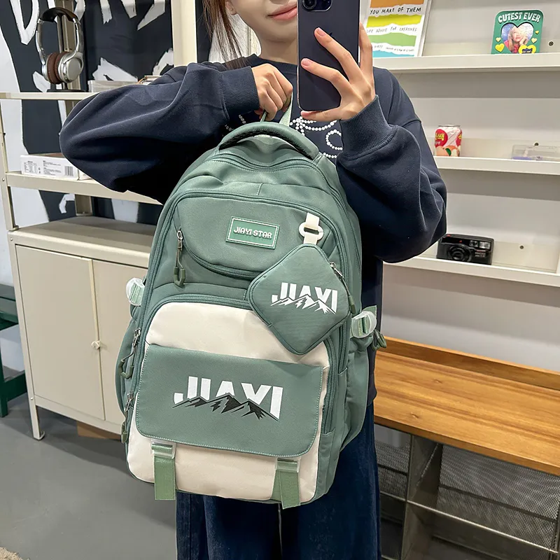 Single Warehouse Nylon Laptop Backpack Travel Backpack Unisex Multicolor-16
