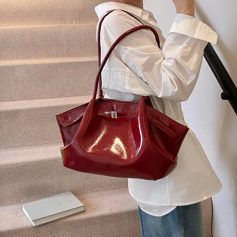 Single Warehouse PU Shoulder Bag Regular Women's Ivory/Black/Burgundy/Light Yellow/Light Blue-20