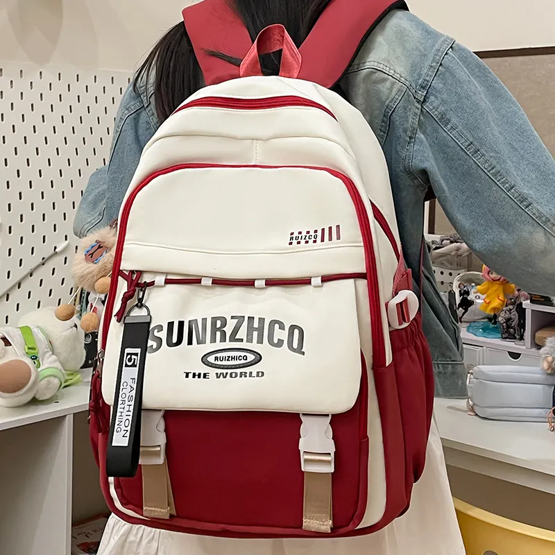 Single Warehouse Oxford Backpack Regular Unisex Black/Red/Khaki/Gray/Purple/Pink-9