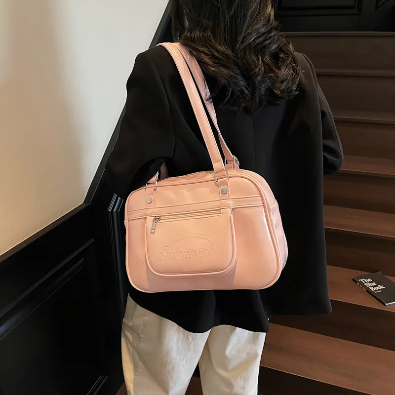 Single Warehouse PU Shoulder Bag Regular Women's Ecru/Pink/Blue/Yellow/Black-11