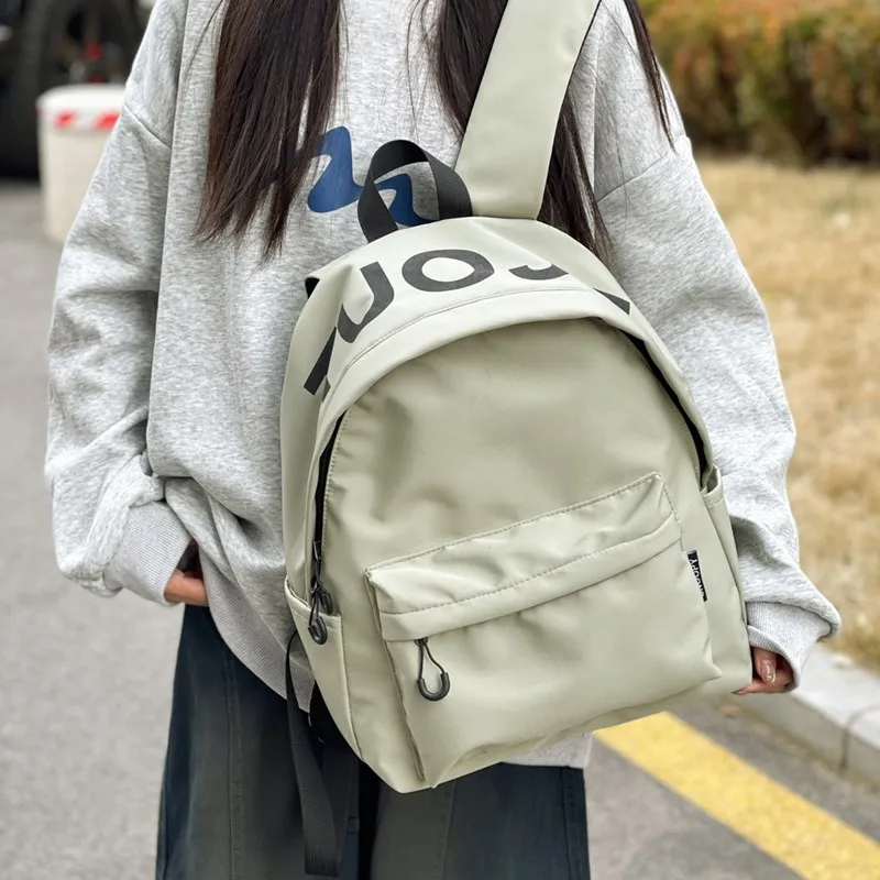 Single Warehouse Nylon Backpack Regular Unisex White/Black/Green-11
