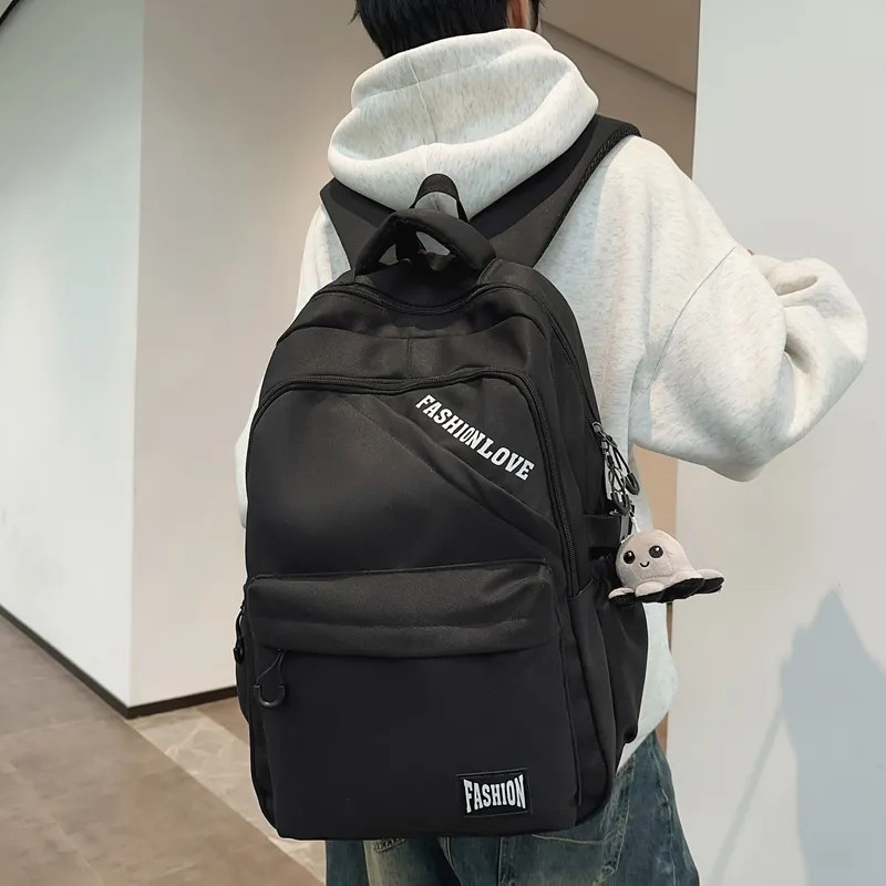 Single Warehouse Nylon Backpack Unisex White/Black/Gray/Khaki-4