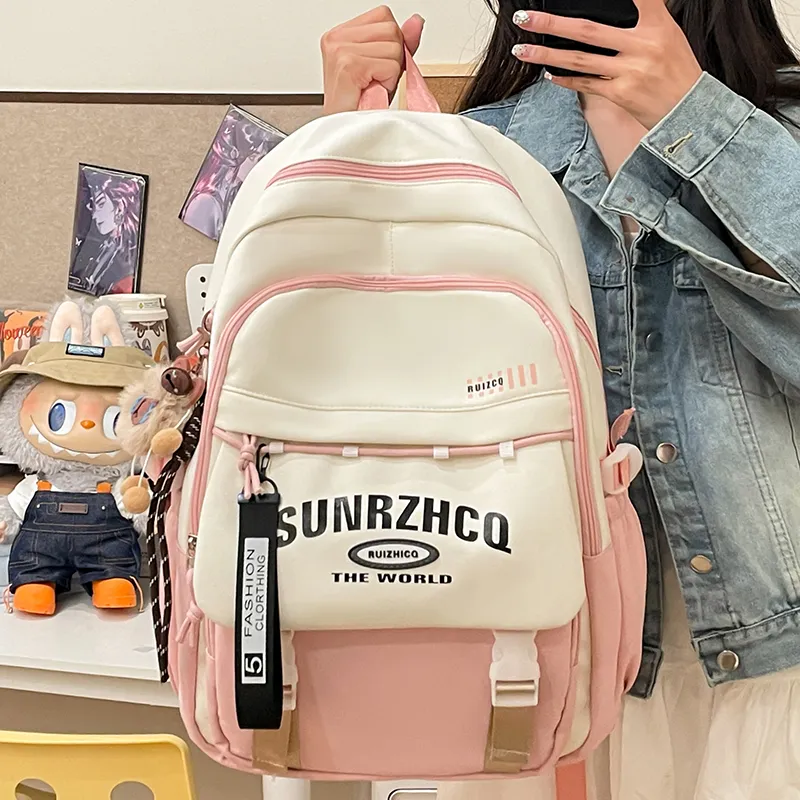 Single Warehouse Oxford Backpack Regular Unisex Black/Red/Khaki/Gray/Purple/Pink-3
