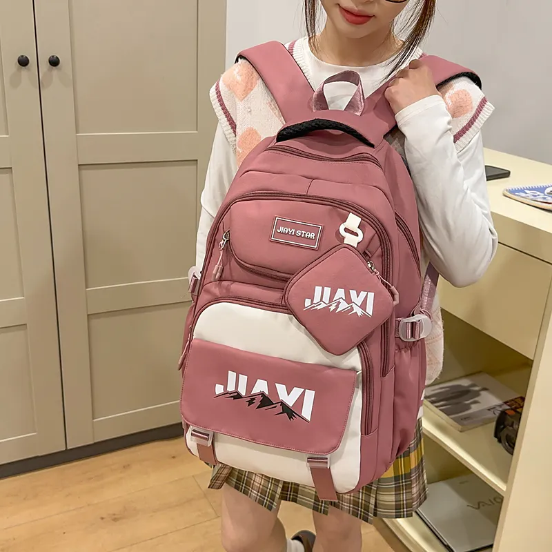 Single Warehouse Nylon Laptop Backpack Travel Backpack Unisex Multicolor-24