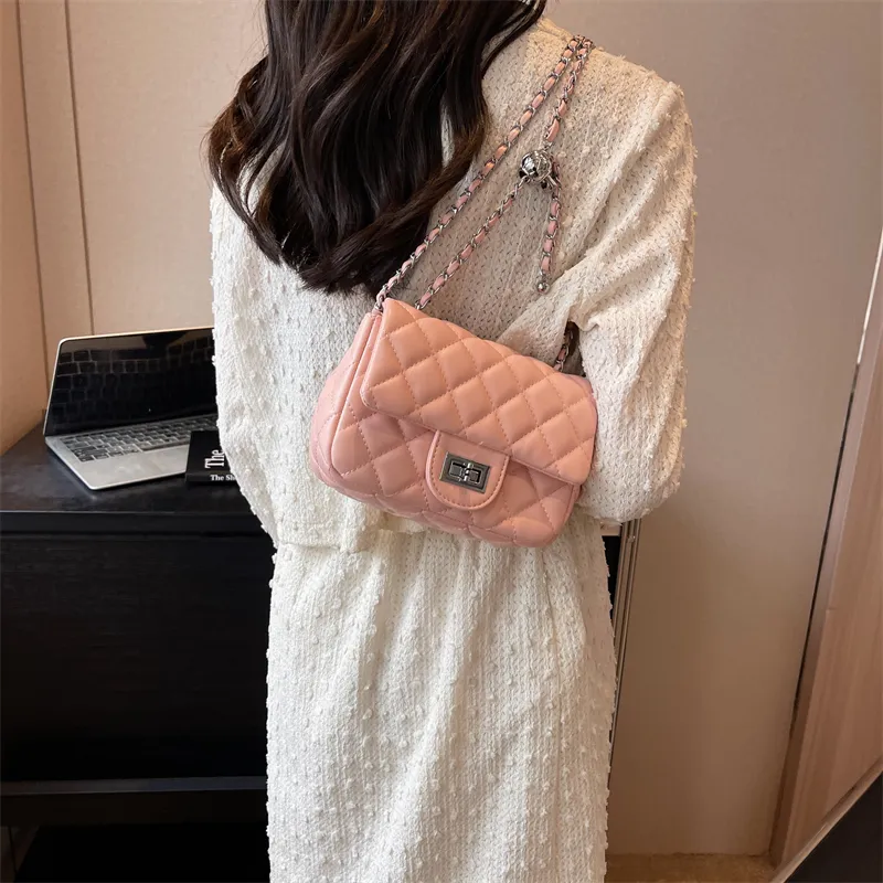 Single Warehouse PU Shoulder Bag Regular Women's Ecru/Silver/Pink/Black-16