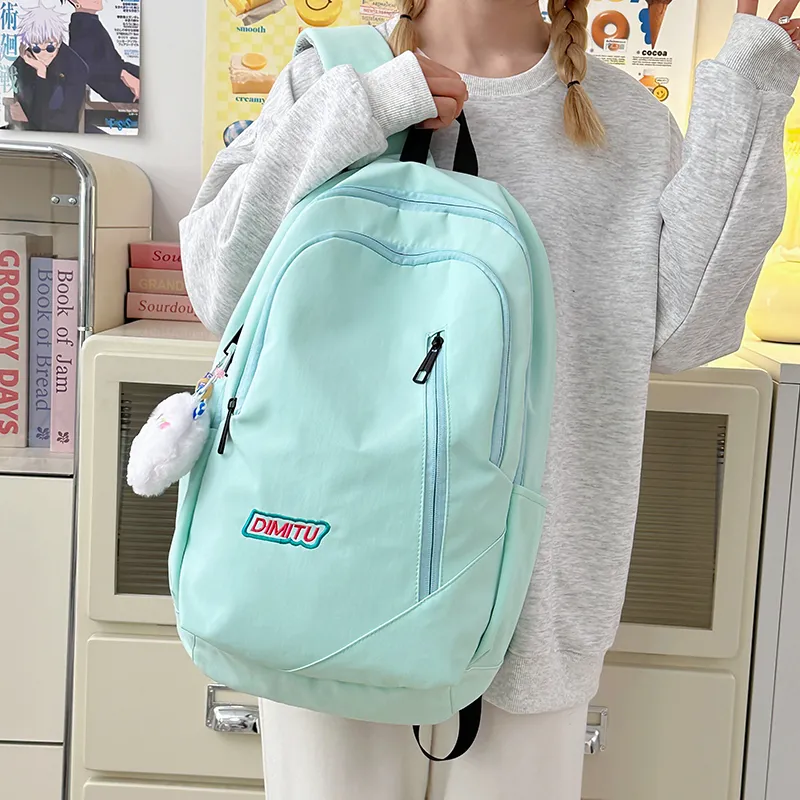 Single Warehouse Nylon Backpack Regular Unisex White/Blue/Purple/Black-12