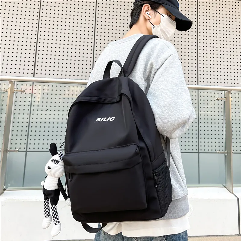 Single Warehouse Composite Cloth Backpack Regular Unisex Gray/Black/Burgundy/Ecru-7