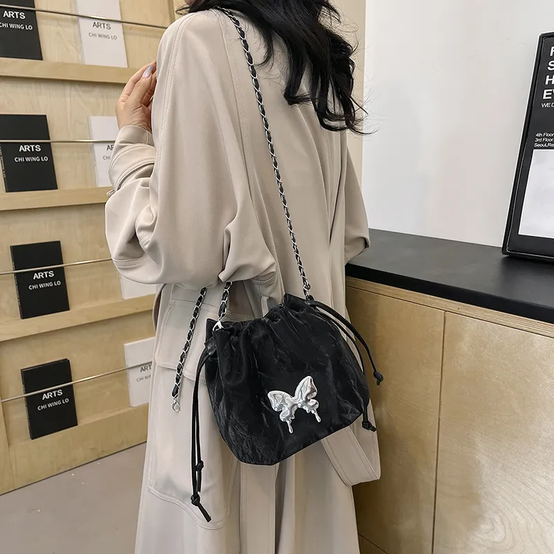 Single Warehouse PU Shoulder Bag Women's White/Silver/Pink/Blue/Black-19