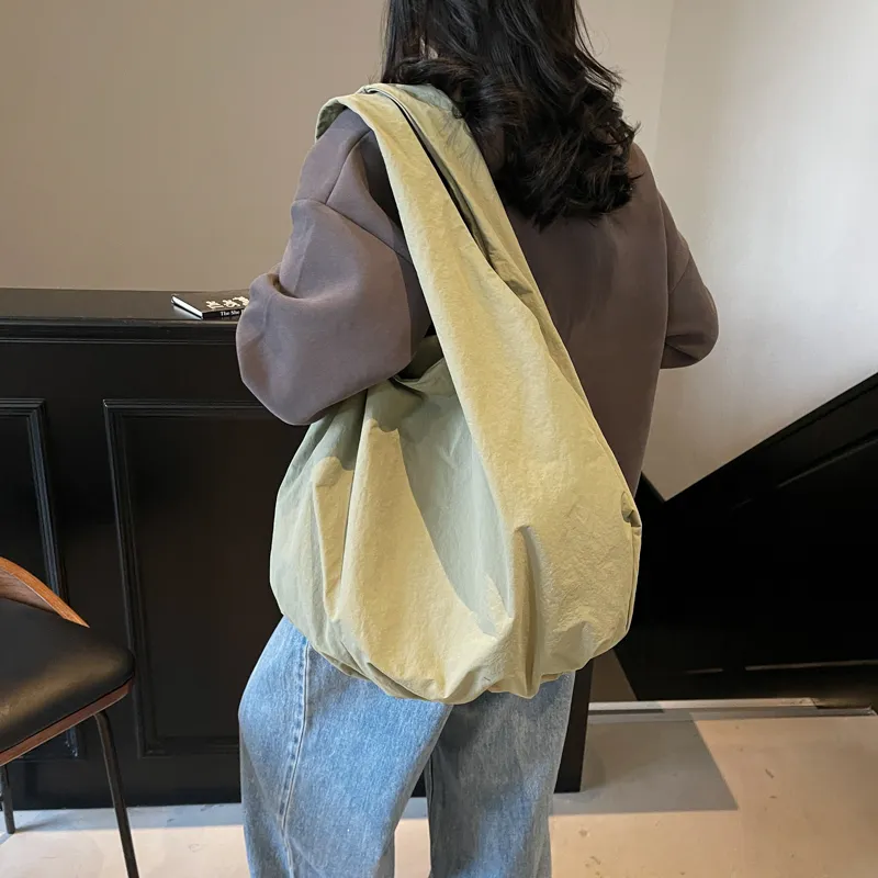 Single Warehouse Fabric Handbag, Shoulder Bag Regular Unisex Black/Yellow/Khaki/Coffee/Green-21