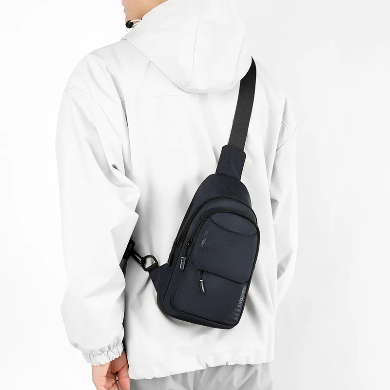 Single Warehouse Nylon One Shoulder Sling Bag Regular Men's Gray/Black/Army Green/Dark Blue-8