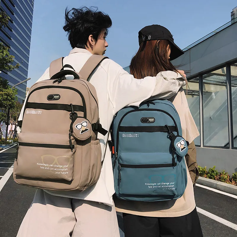 Single Warehouse Nylon Backpack Regular Unisex Gray/Black/Red/Khaki/Blue-14