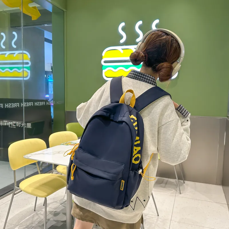 Single Warehouse Nylon Backpack Unisex White/Black/Blue/Red/Yellow-13