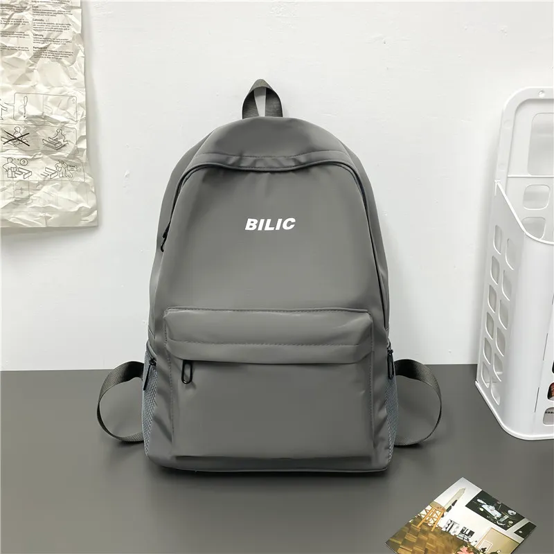 Single Warehouse Composite Cloth Backpack Regular Unisex Gray/Black/Burgundy/Ecru-20