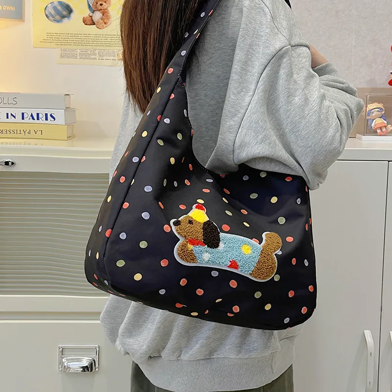 Single Warehouse Polyester Shoulder Bag Regular Women's White/Ecru/Black-14
