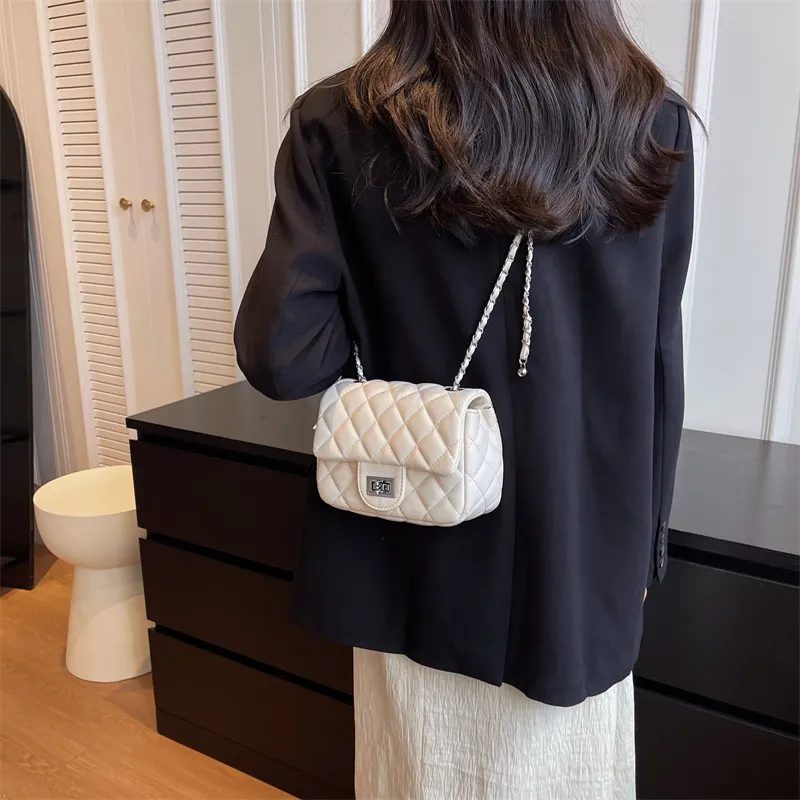 Single Warehouse PU Shoulder Bag Regular Women's Ecru/Silver/Pink/Black-2