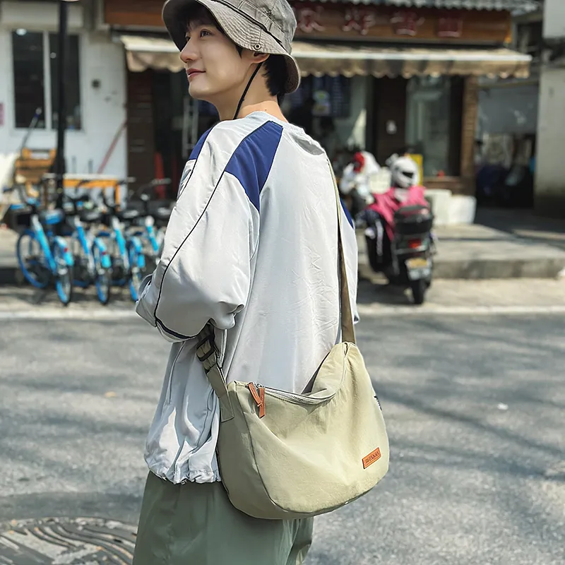 Single Warehouse Nylon Crossbody Bag, Shoulder Bag Regular Unisex White/Black/Khaki/Green-13