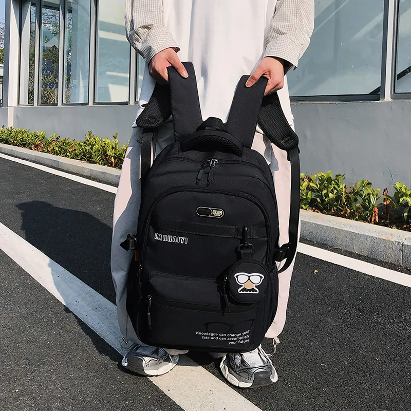 Single Warehouse Nylon Backpack Regular Unisex Gray/Black/Red/Khaki/Blue-11