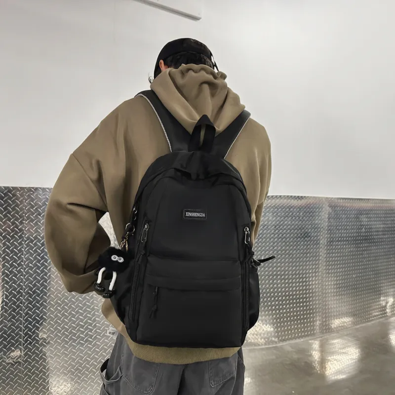 Single Warehouse Nylon Backpack Regular Unisex Black/Burgundy/Khaki/Light Green/Beige-12