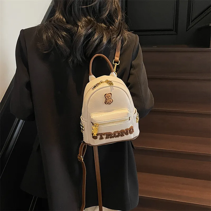 Single Warehouse PU Backpack Regular Women's Multicolor-4