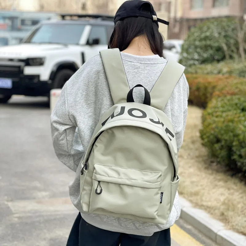 Single Warehouse Nylon Backpack Regular Unisex White/Black/Green-10