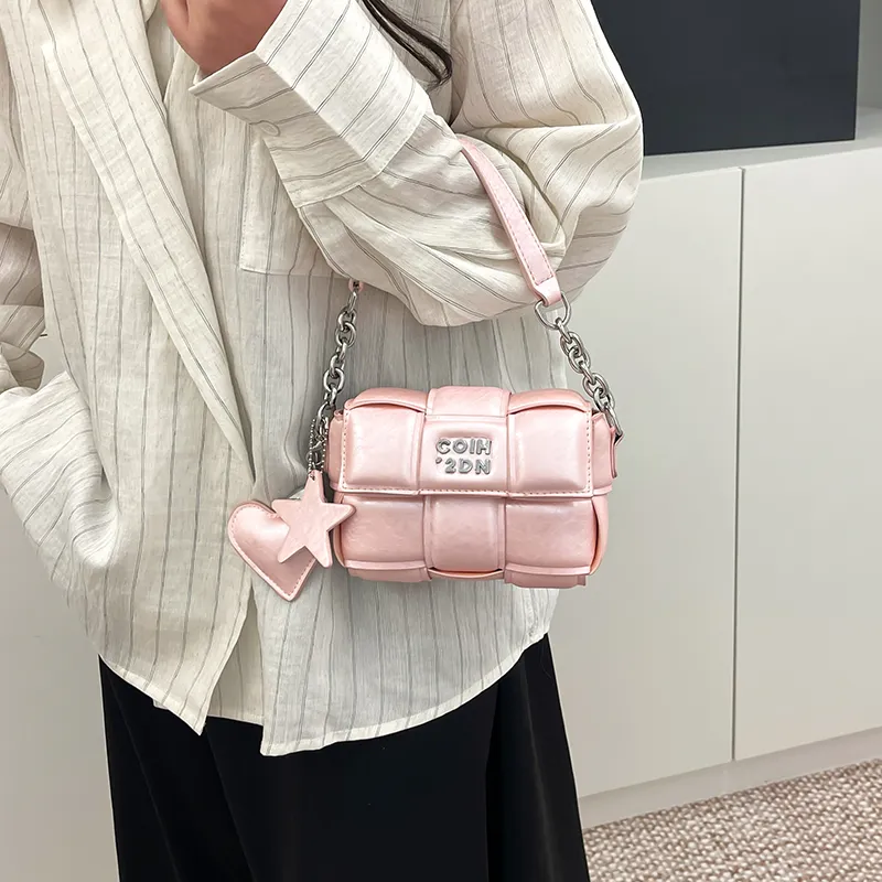 Single Warehouse PU One Shoulder Handbag Regular Women's Ecru/Silver/Pink/Black-11