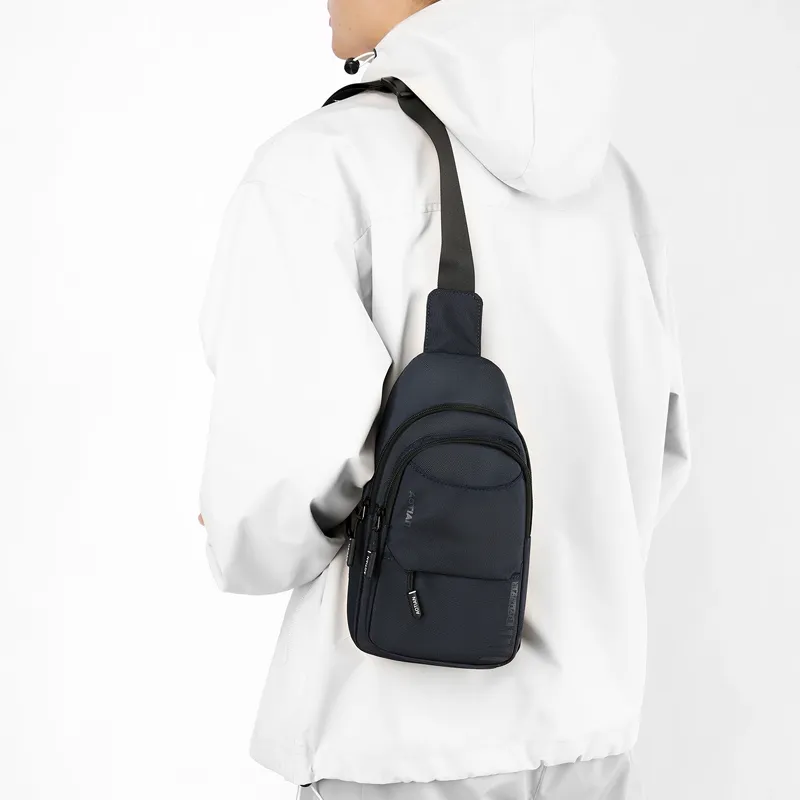 Single Warehouse Nylon One Shoulder Sling Bag Regular Men's Gray/Black/Army Green/Dark Blue-6