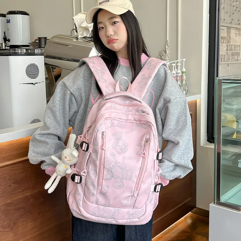 Single Warehouse Composite Cloth Backpack Regular Unisex Multicolor-11