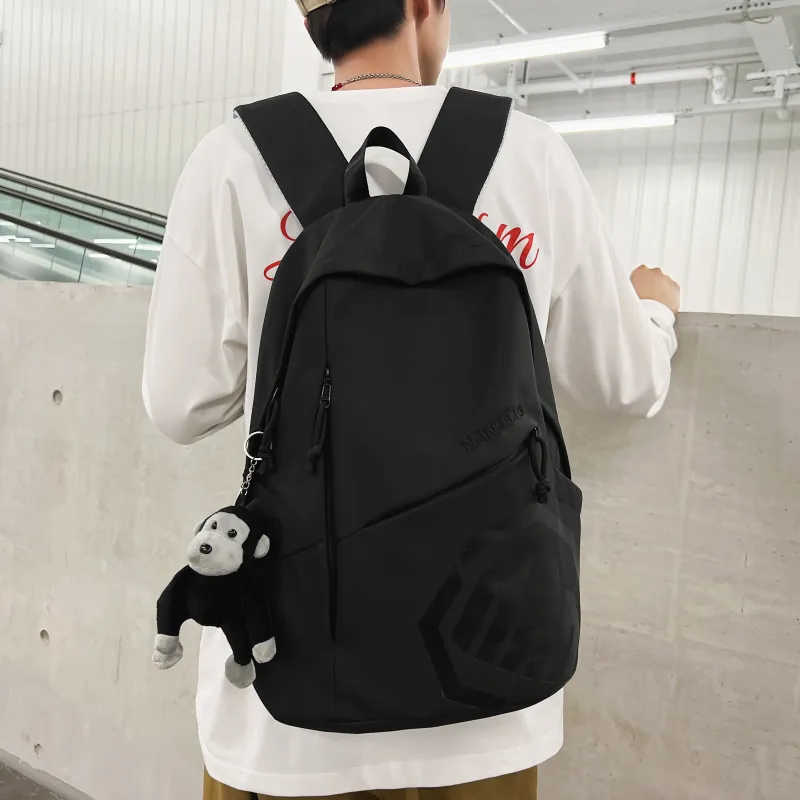 Single Warehouse Nylon Backpack Unisex Gray/Khaki/Blue/Red-27