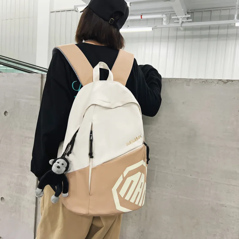 Single Warehouse Nylon Backpack Unisex Gray/Khaki/Blue/Red-7