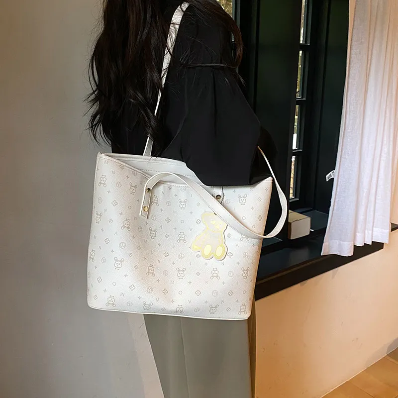Single Warehouse PU Shoulder Bag Regular Women's White/Pink/Blue-5