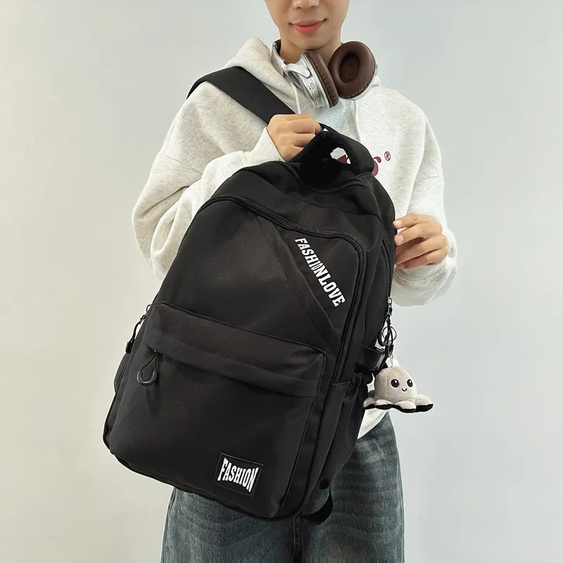 Single Warehouse Nylon Backpack Unisex White/Black/Gray/Khaki-7
