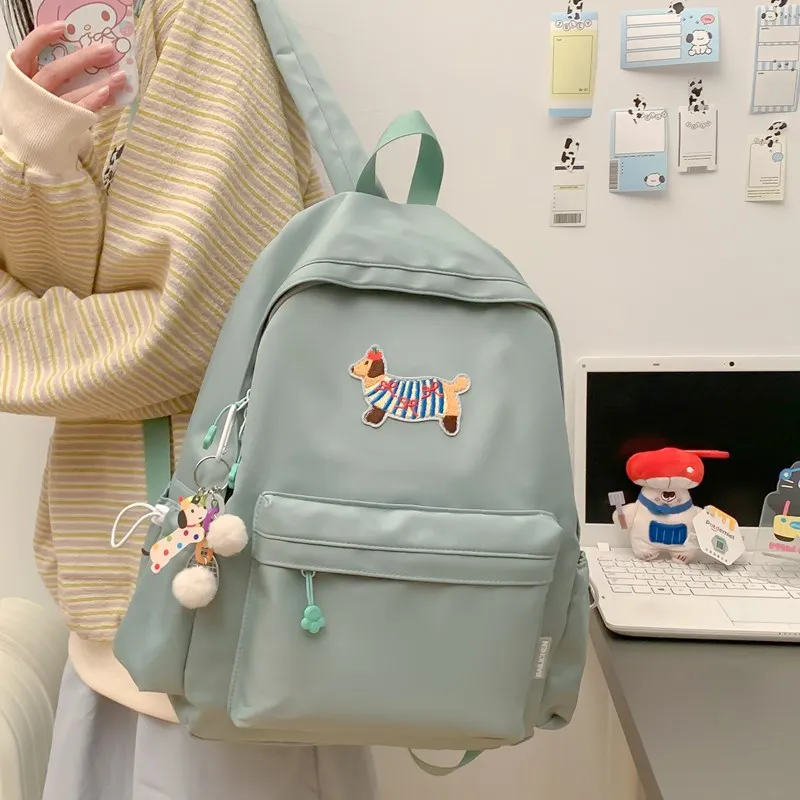 Single Warehouse Composite Cloth Backpack Unisex White/Blue/Black/Green-19