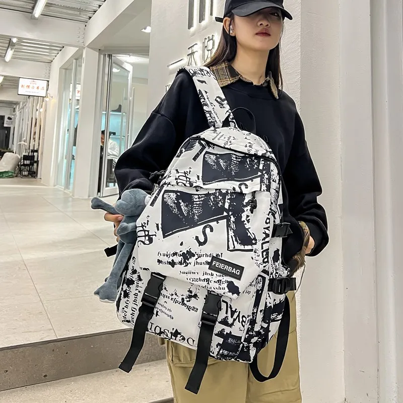 Single Warehouse Composite Cloth Backpack Regular Unisex Multicolor-18