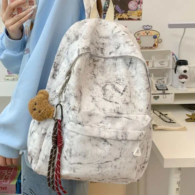 Single Warehouse Nylon Backpack Unisex White/Red/Blue/Black-1