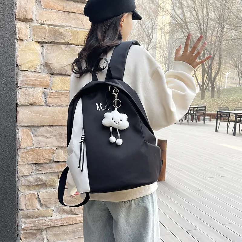 Single Warehouse Nylon Waterproof Backpack Regular Unisex Multicolor-12