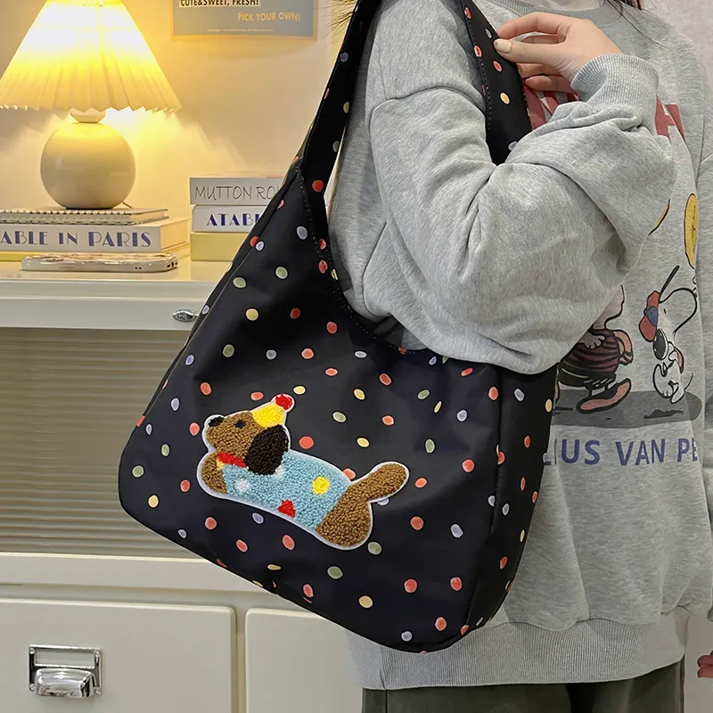 Single Warehouse Polyester Shoulder Bag Regular Women's White/Ecru/Black-15