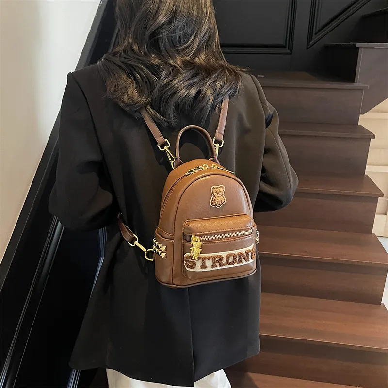 Single Warehouse PU Backpack Regular Women's Multicolor-10