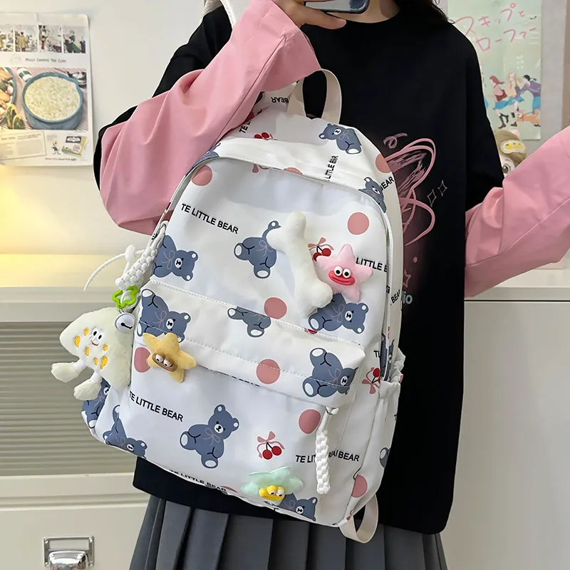 Single Warehouse Nylon Backpack Regular Women's White/Pink/Blue/Green/Black-5