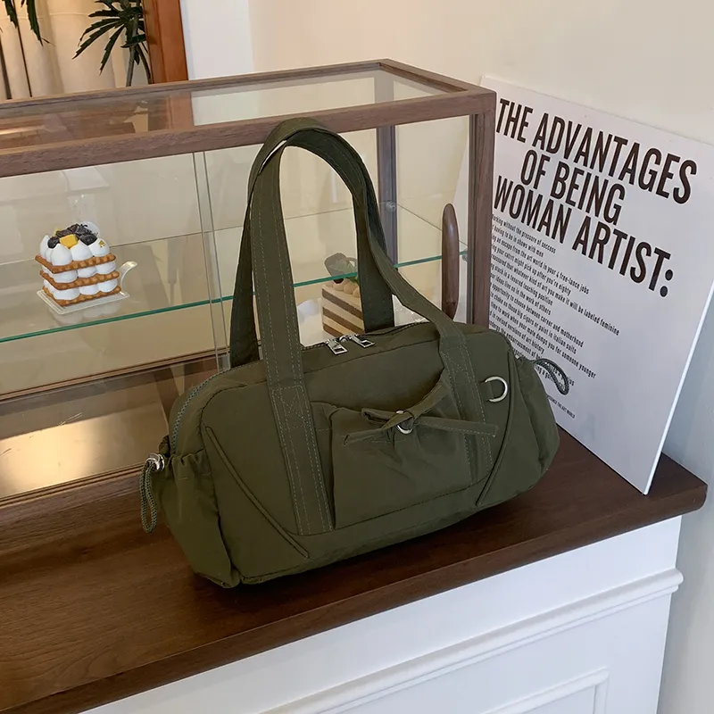 Single Warehouse Nylon Shoulder Bag Women's White/Green/Gray/Khaki/Black-19
